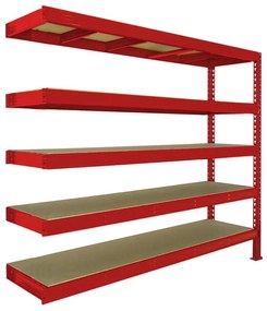 Trestles Prístavok k regálu 2000x1800x800, 5 políc Farba: Červená