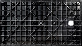 Besco Obdĺžniková sprchová vanička z SMC kompozitu VEXO MARBLE BLACK R 100x80 (120x80, 120-180x90) BESCO-Rozmery: 100x80