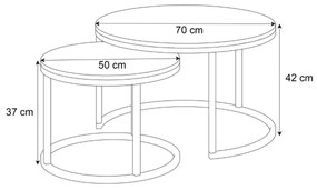 KONFERENČNÝ STOLÍK DIJON 2v1 SVETLÝ DUB + ČIERNY PODSTAVEC