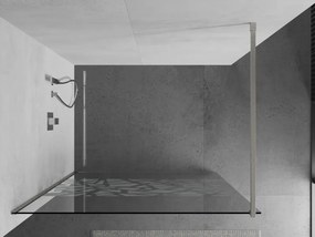 Mexen Kioto, sprchová zástena Walk-In 100 x 200 cm, 8mm číre sklo biely vzor, brúsená oceľ profil, 800-100-101-97-85
