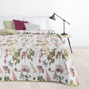Dekorstudio Moderný prehoz na posteľ ROSA s potlačou kvetov a halúziek Rozmer prehozu (šírka x dĺžka): 170x210cm