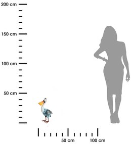 Záhradná kovová figúrka Pelican, 41 cm, viacfarebná