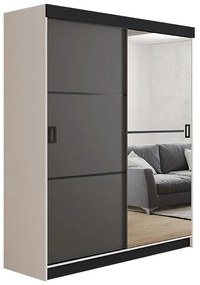 Skriňa Retro 138 2L Biely / Dvierka grafit