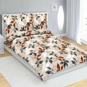 Bellatex Krepová posteľná bielizeň Jesenné listy ,140 x 220 cm, 70 x 90 cm, 140 x 220 cm, 70 x 90 cm
