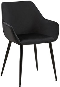 Jedálenská stolička Luena zamat - čierna