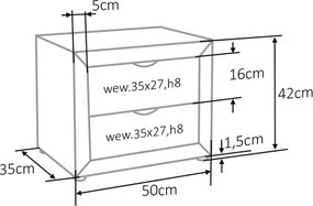 SI ET-002 Sametová nočná skrinka béžová