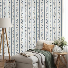 Fototapeta modré kvety na pruhoch