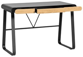 Čierny pracovný stôl s 3 zásuvkami Marckeric Astrid