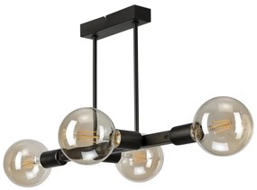 Luster na tyči ASTRID 4xE27/60W/230V čierna