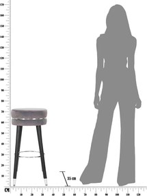 Sivá čalúnená barová stolička (výška sedadla 74 cm) Paris – Mauro Ferretti