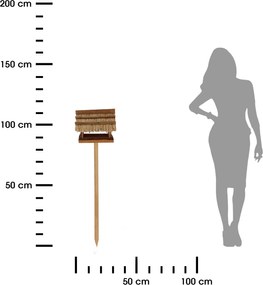 Zapichovacie kŕmidlo pre vtáky Lilly, 111x28,5x27 cm, drevo, hnedá