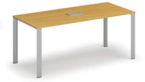Stôl INFINITY 1800 x 900 x 750, buk + stolová zásuvka TYP IV, strieborná