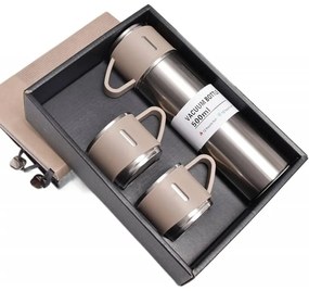 Termoska 500 ml s 3 šálkami HOT&COLD, béžová