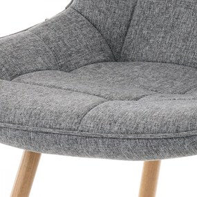 Jedálenská stolička, poťah šedá látka, kovové nohy, 3D dekor dub CT-394 GREY2