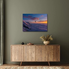 Obraz pri západe slnka, Mt. blanc (70x50 cm)