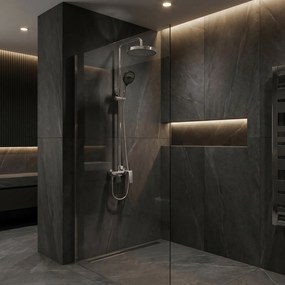 Rea Prime, sprchový set s dažďovou a ručnou sprchou, chrómová, REA-P6737