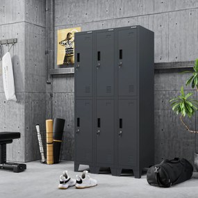Šatníková skriňa pre zamestnancov antracitová BARTEK 1 Plus 292 x 1720 x 450 mm