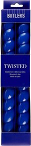 TWISTED Sada lesklých sviečok 2 ks 25,5 cm - modrá