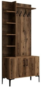 Vešiak s botníkom a policami Viyana Walnut