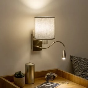Brilagi - LED Flexibilná nástenná lampa NUBILA 1xE27/25W/230V + LED/3W matný chróm/šedá