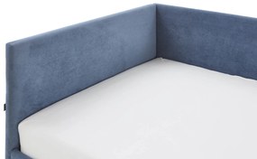 Detská posteľ loop 120 x 200 cm s bočnicou a úložným priestorom modrá MUZZA