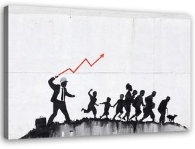 Obraz na plátně Banksy Street Art Graffiti - 120x80 cm