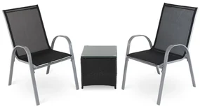 Záhradný balkónový set Celio - 2 miesta, čierna