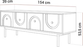 TV STOLÍK THERESE ČIERNY 154 cm