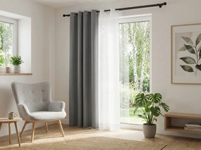 Svetlosivý záves OXFORD 140x250 cm Zavesenie: Kovové krúžky
