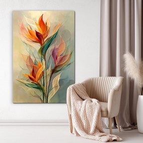 DUBLEZ | Drevený obraz - Abstraktné kvety