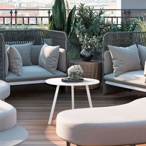 Konferenčný stolík Minot - v45 x Ø60 cm - Biela