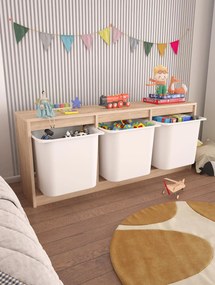 Organizér na hračky Dremonka 9 (dub sonoma + biela). Akcia -16%. Vlastná spoľahlivá doprava až k Vám domov. 1124323