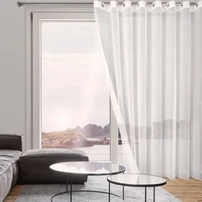 ZÁCLONA NA KRÚŽKOCH TAMINA 350X250 CM BIELA