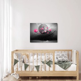 Obraz ružových abstraktných gulí (70x50 cm)