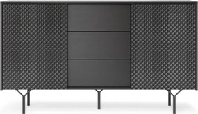 Komoda so zásuvkami Raven, čierna