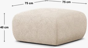 Hnedý taburet z textílie bouclé Molino – Micadoni Home