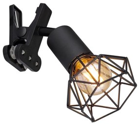 Globo 54802SK - Nástenná lampa s klipom XARA I 1xE14/40W/230V čierna 54802SK