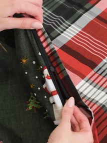 Vianočná bavlnená obliečka na vankúš Renforcé 50 × 70 cm - Polárny sen zelené