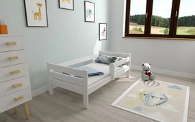 Detská posteľ EDITA z masívu borovice - 200x90 cm - biela