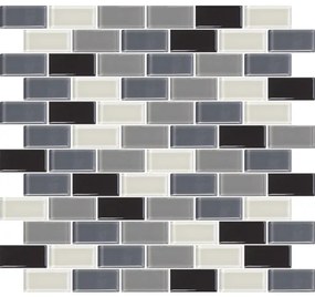 Sklenená mozaika Premium Mosaic šedá 31x33 cm lesk MOS5025MIX1, (bal. 1,000 m2 )