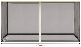 Moskytiéra do záhradného pavilónu 3x4 m s oknami a zipsami, MultiGarden