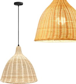 Toolight Natural, stropné závesné svietidlo 1xE27 APP1647-1CP, prírodná hnedá, OSW-05115