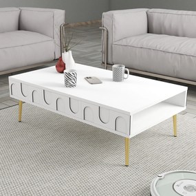 Konferenčný stôl Lyon 33 - White, Gold
