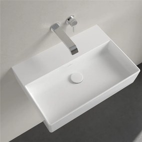VILLEROY &amp; BOCH Memento 2.0 závesné umývadlo bez otvoru, bez prepadu, 600 x 420 mm, biela alpská, s povrchom CeramicPlus, 4A2263R1