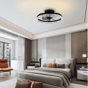 LED Stmievateľné stropné svietidlo s ventilátorom LED/35W/230V 3000-6500K černá+DO