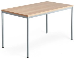 Kancelársky pracovný stôl QBUS, 1400x800 mm, dub/strieborná