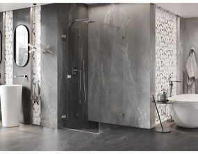 Mexen Lunar-F, 1-krídlový sprchový kút so skladacími dverami, ľavý, 95 x 80 cm, 8mm číre sklo, brúsená oceľ profil, 836-095-080-97-00-L