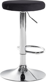 Barová stolička Ponte - zamat, chróm rám - Čierna