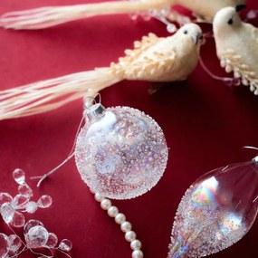 Vianočná ozdoba FJER mrazené sklo 711558