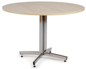 Okrúhly stôl SANNA, Ø1100x720 mm, chróm/breza